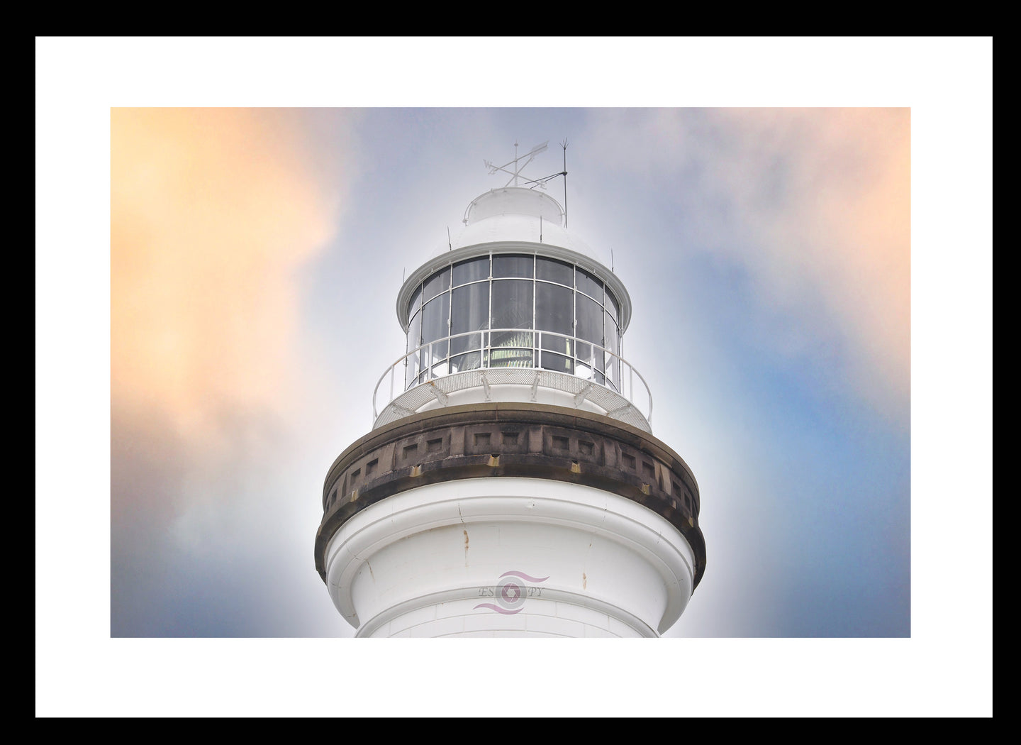 Lighthouse Photography Artwork of Byron Bay Lighthouse. Fine Art Print with Black Frame. 