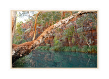 Load image into Gallery viewer, Pilbara Photography Artwork taken at Dales Gorge in the Karijini National Park, Pilbara, Western Australia. Canvas Print with Wood Frame. 
