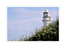 Load image into Gallery viewer, Lighthouse Photography Artwork of Flamborough Head Lighthouse. Canvas with White Profile Frame. 
