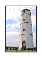 Load image into Gallery viewer, Lighthouse Photography Artwork of the Old Flamborough Head Lighthouse. Canvas Print with Black Frame.
