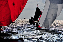 Load image into Gallery viewer, Sailing Dinghy Wall Art, red kites, 29er skiff fleet, Fremantle Sailing Club, Perth, Western Australia, Framed Prints, Canvas, Acrylic
