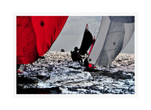 Load image into Gallery viewer, Sailing Dinghy Wall Art, red kites, 29er skiff fleet, Fremantle Sailing Club, Perth, Western Australia, Framed Prints, Canvas, Acrylic
