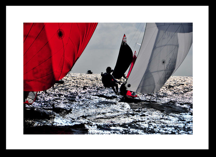 Sailing Dinghy Wall Art, red kites, 29er skiff fleet, Fremantle Sailing Club, Perth, Western Australia, Framed Prints, Canvas, Acrylic