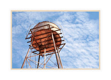 Load image into Gallery viewer, Buy or Rent Landscape Photography Wall Art of an abandoned water tower taken against a feathery blue sky taken at Big Bell, a ghost town in Western Australia located approximately 30 km south west of the town of Cue. Available on Fine Art Paper, Canvas &amp; Acrylic
