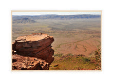 Load image into Gallery viewer, Pilbara Photography Artwork taken from the summit of Mount Bruce in the Karijini National Park. Canvas Print with Wood Frame. 
