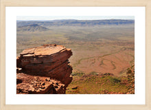 Load image into Gallery viewer, Pilbara Photography Artwork taken from the summit of Mount Bruce in the Karijini National Park. Fine Art Print with Wood Frame. 
