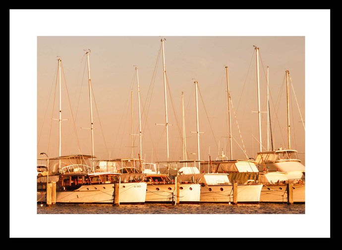 Classic Yacht Wall Art, classic sail boats in moorings, Freshwater Bay, Perth, Western Australia., Framed Prints, Canvas, Acrylic