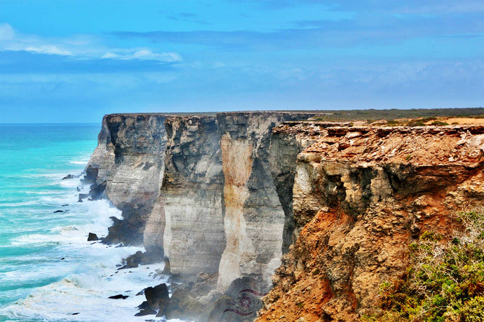 Ocean Photography Wall Art Print of the dramatic cliffs of the Great Australian Bight in Southern Australia, the epic meeting point of the outback and the ocean. Unframed Print. 