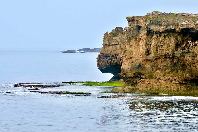 Ocean Photography Wall Art Print of the dramatic and rugged ocean cliffs at Innes Headland, captured in the Innes National Park, South Australia on a grey rainy day. Unframed Print. 