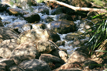 Load image into Gallery viewer, Water flowing over rocks Wall Art, tranquil stream,  babbling over rocky terrain, Framed Prints, Canvas, Acrylic
