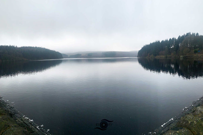 Lake Photography Wall Art Print of the mystifying Langsett Reservoir, Sheffield, England, taken on a cold and rainy late afternoon. Unframed Print.