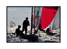 Load image into Gallery viewer, Sailing Dinghy Wall Art, red kites, 29er skiff fleet, Fremantle Sailing Club, Perth, Western Australia, Framed Prints, Canvas, Acrylic
