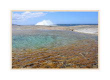 Load image into Gallery viewer, Ocean Photography Wall Art Print of a colourful rock pool filled by the ocean&#39;s waves and tides, taken at Madfish Bay, Denmark, Western Australia. Canvas Print with Wood Frame.
