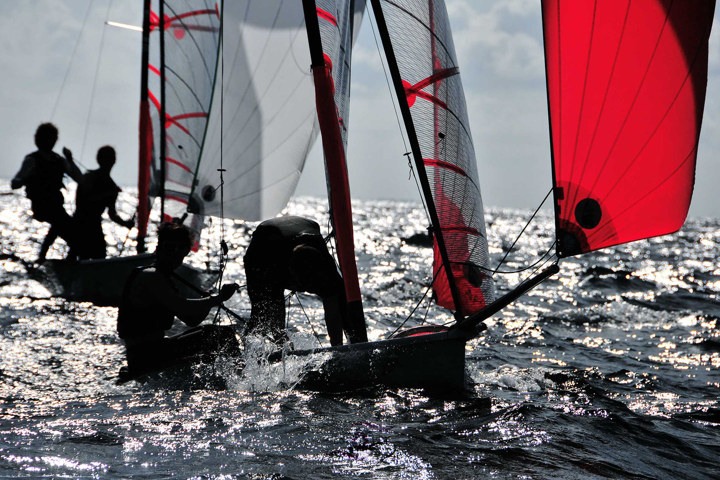 Sailing Dinghy Wall Art, red kites, 29er skiff fleet, Fremantle Sailing Club, Perth, Western Australia, Framed Prints, Canvas, Acrylic