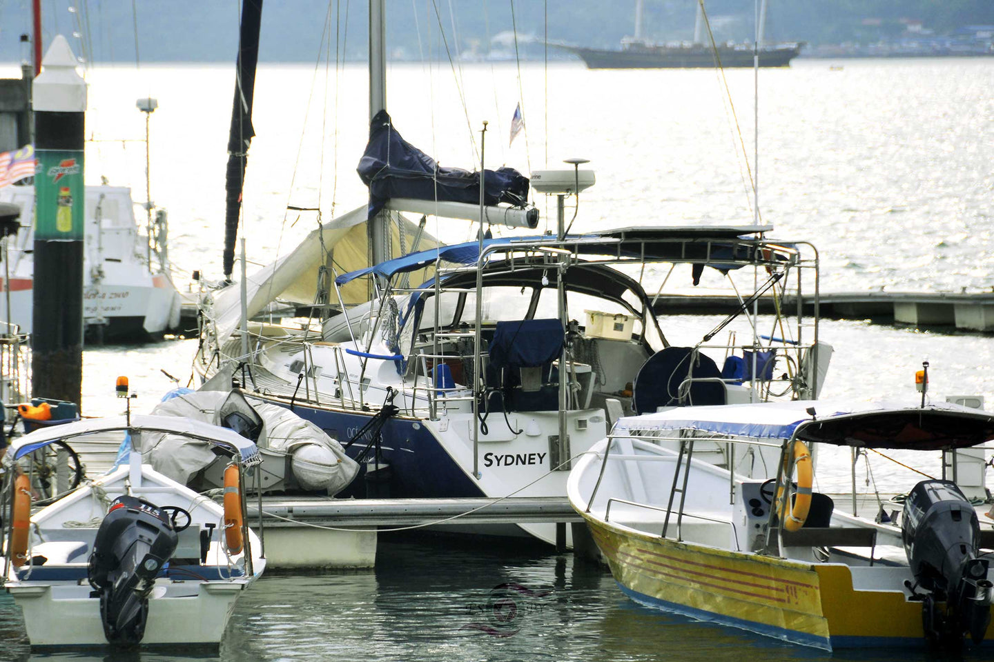 Yacht Wall Art, yacht Sydney, mooring pen, Langkawi Yacht Club marina, Malaysia, Framed Prints, Canvas, Acrylic