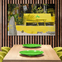 Load image into Gallery viewer, Beach Cafe Wall Art, Yellow Bar Cafe, palm trees, Langkawi Beach, Malaysia, Framed Prints, Canvas &amp; Acrylic
