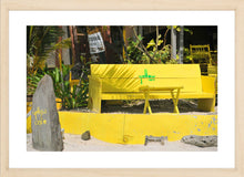 Load image into Gallery viewer, Beach Cafe Wall Art, Yellow Bar Cafe, palm trees, Langkawi Beach, Malaysia, Framed Prints, Canvas &amp; Acrylic
